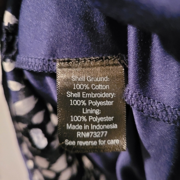 SimplyVera Vera Wang Women's XXL navy blue white tiered eyelet lace skirt cotton - Picture 9 of 12